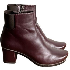 Audley Ivet Bordo Heeled Leather Ankle Boot, New in Box